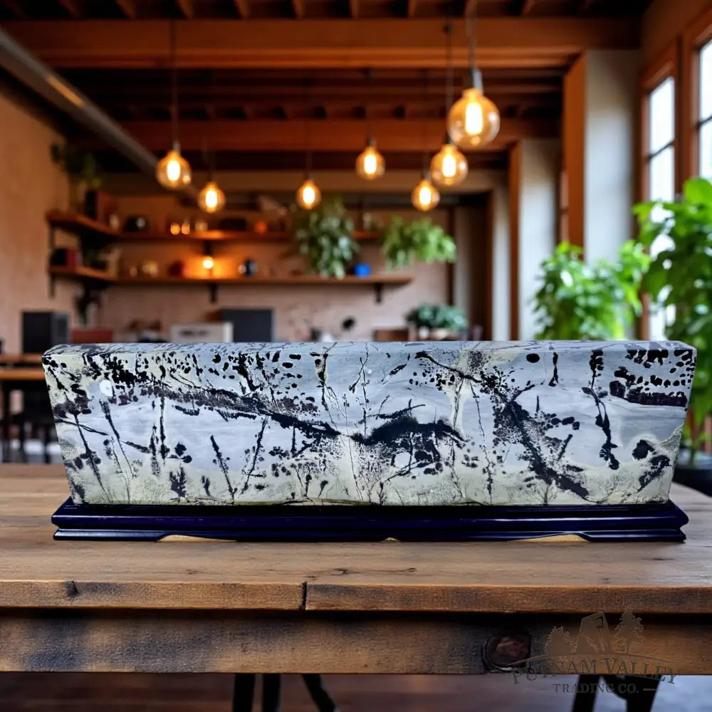 Chinese Painting Stone Table Accent Accent