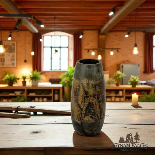 Chinese Painting Stone Torpedo Vase - Putnam Valley Trading Co.