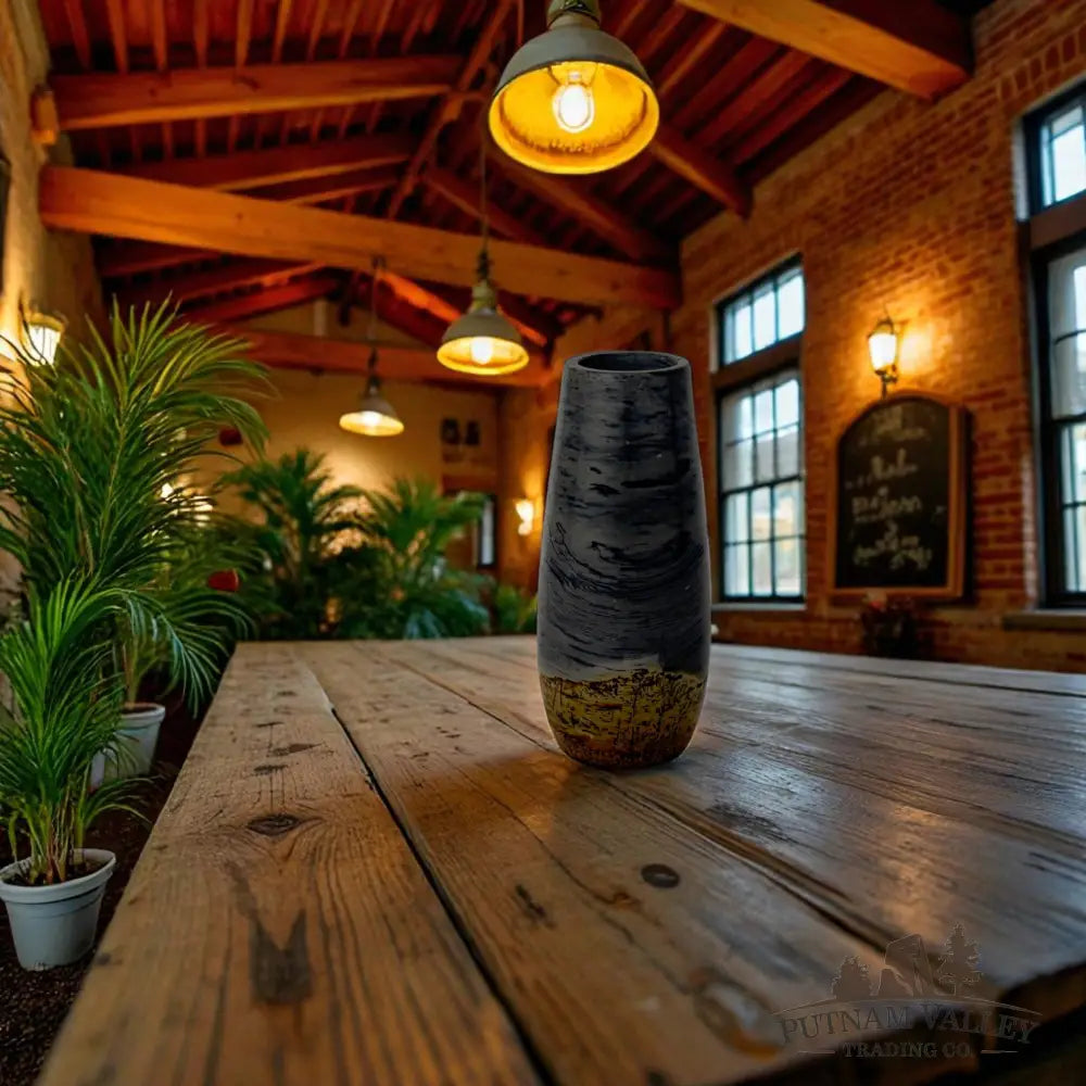 Chinese Painting Stone Torpedo Vase Vase