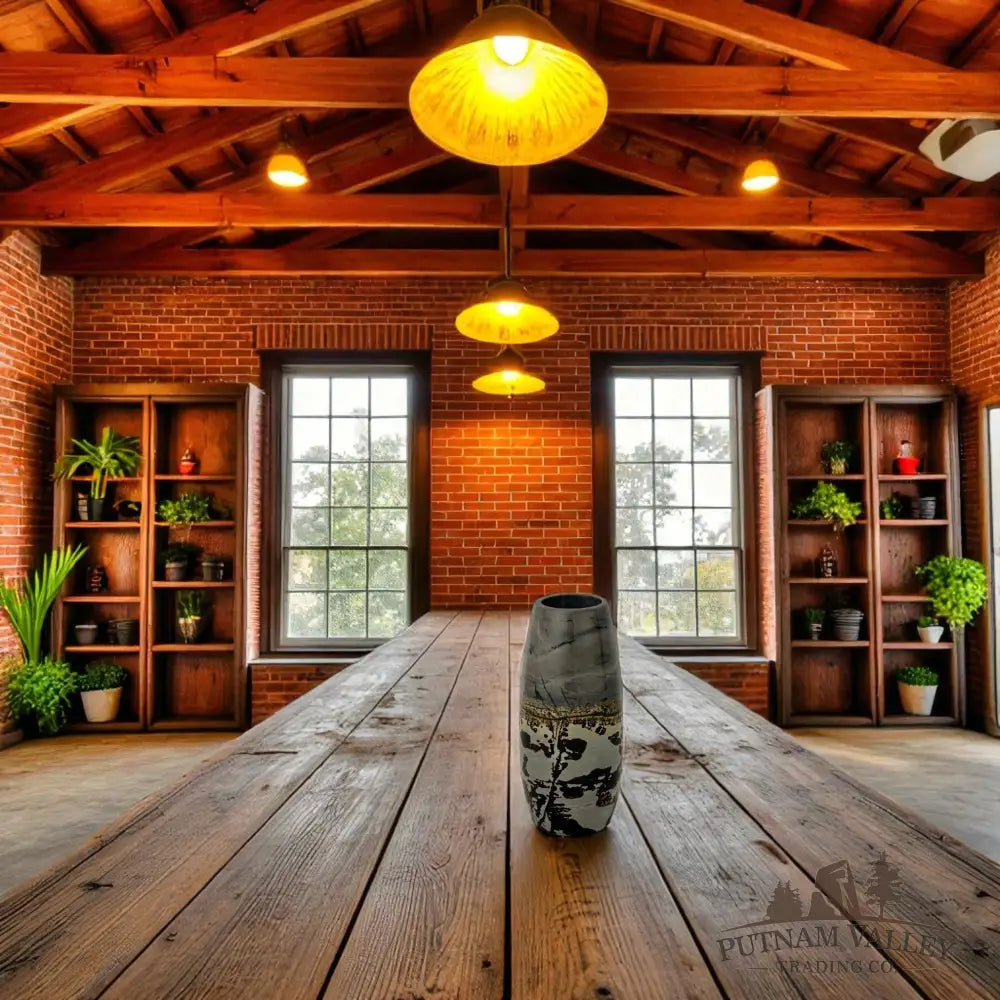 Chinese Painting Stone Torpedo Vase Vase