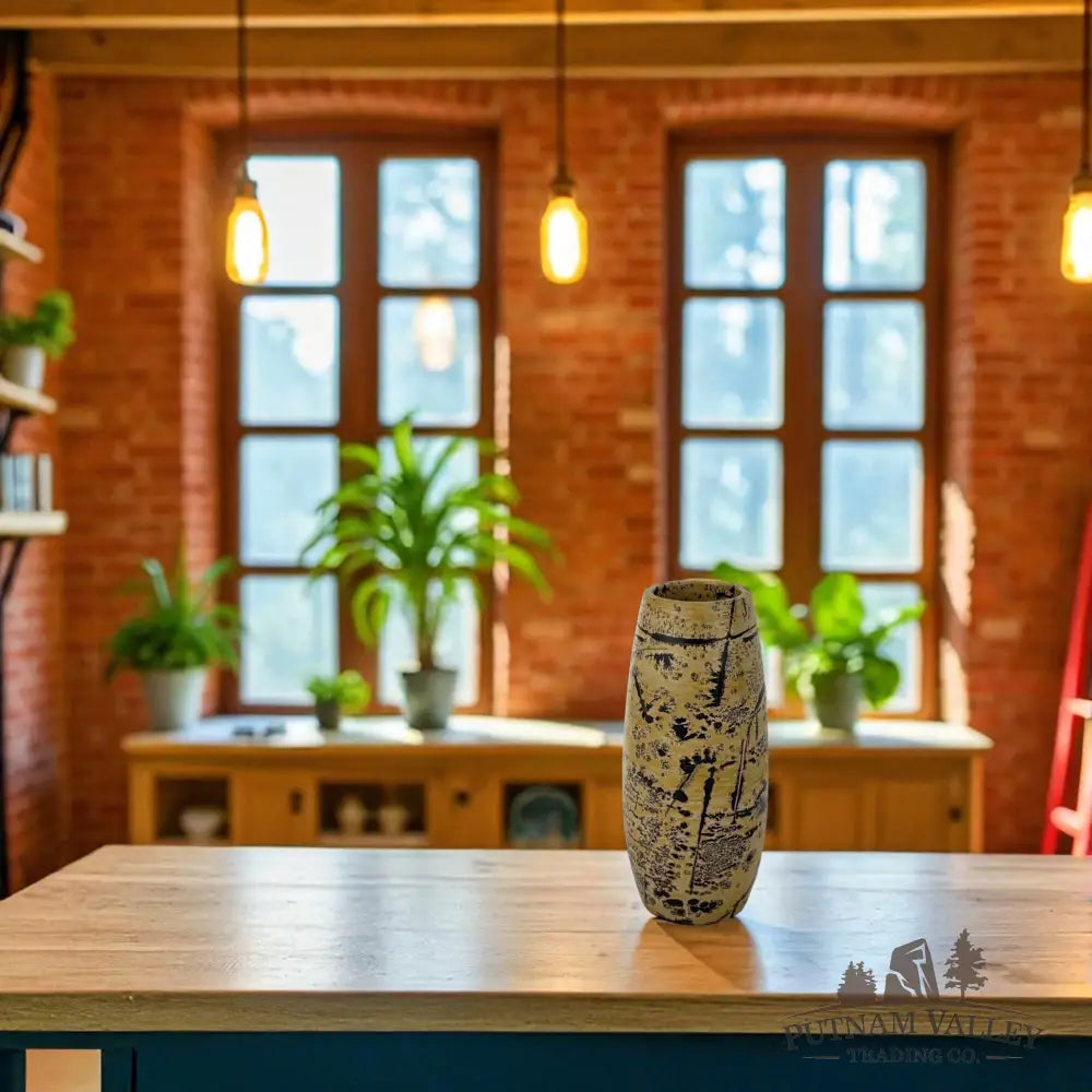 Chinese Painting Stone Torpedo Vase Vase