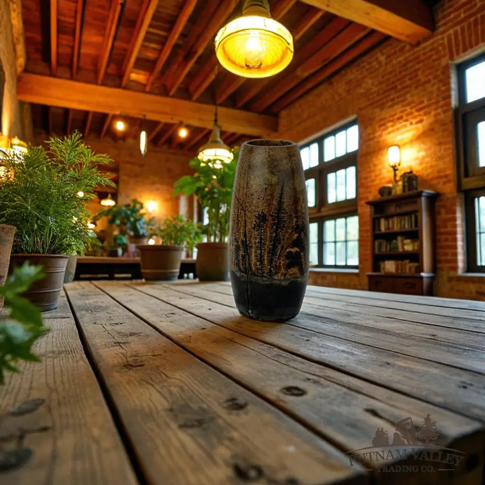 Chinese Painting Stone Torpedo Vase Vase