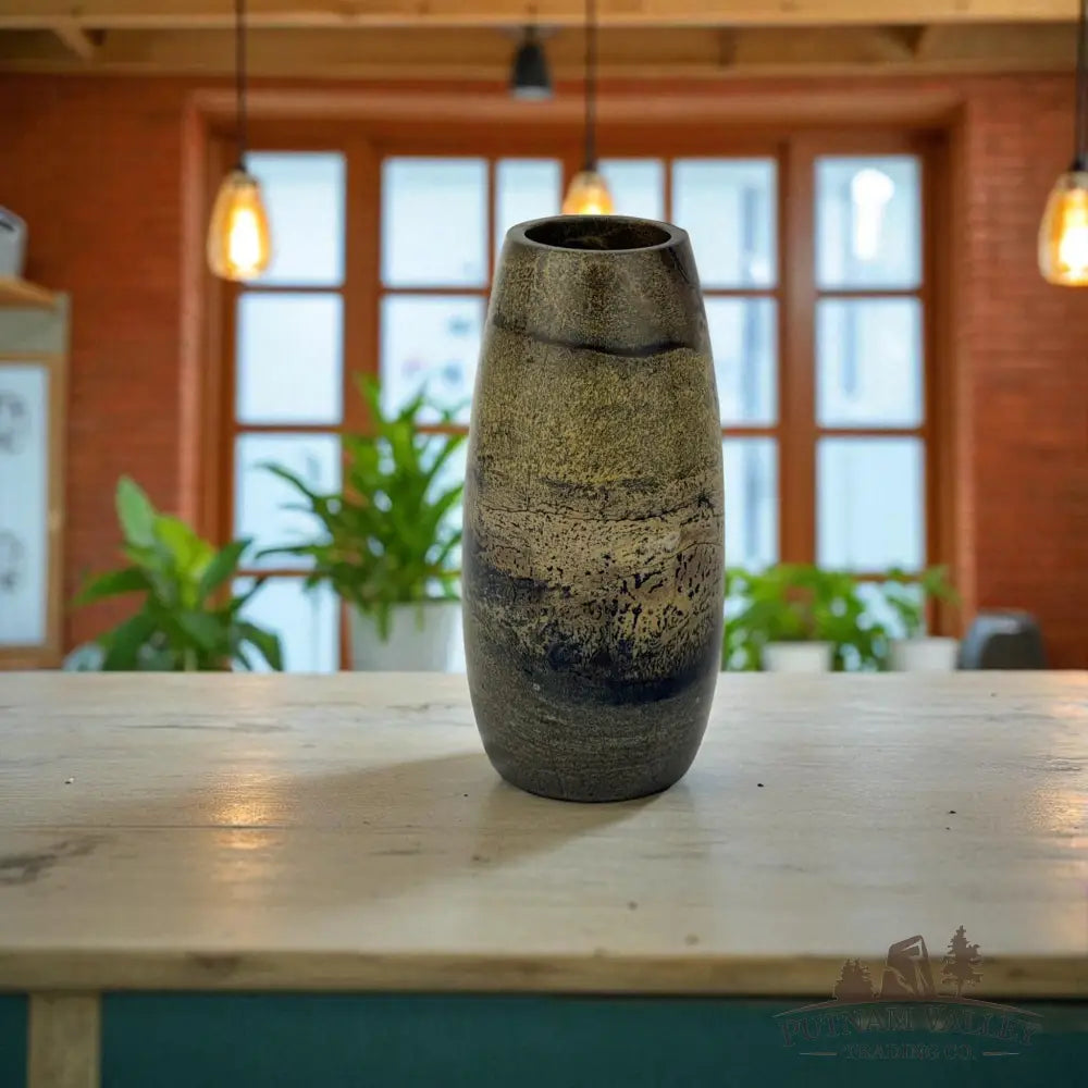 Chinese Painting Stone Torpedo Vase Vase