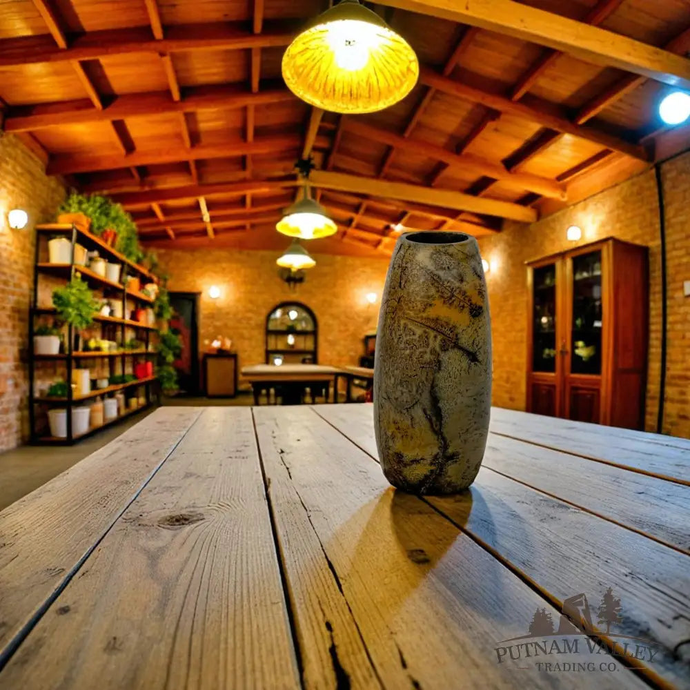 Chinese Painting Stone Torpedo Vase Vase