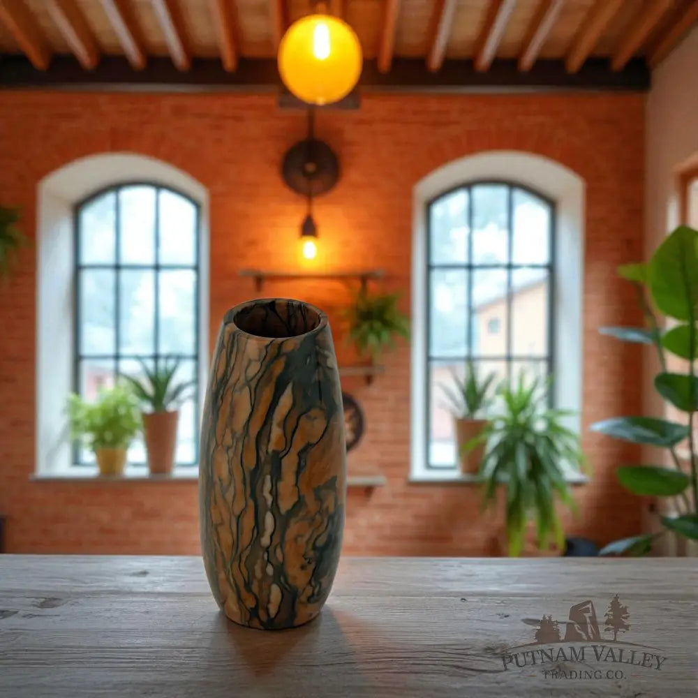 Chinese Painting Stone Torpedo Vase Vase