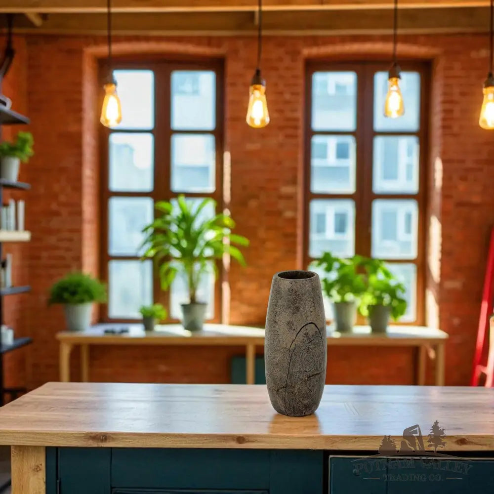 Chinese Painting Stone Torpedo Vase Vase