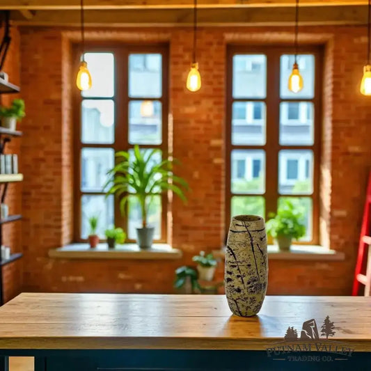 Chinese Painting Stone Torpedo Vase - Putnam Valley Trading Co.