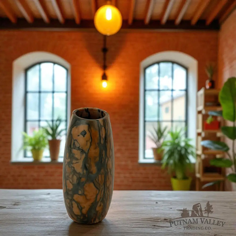 Chinese Painting Stone Torpedo Vase Vase