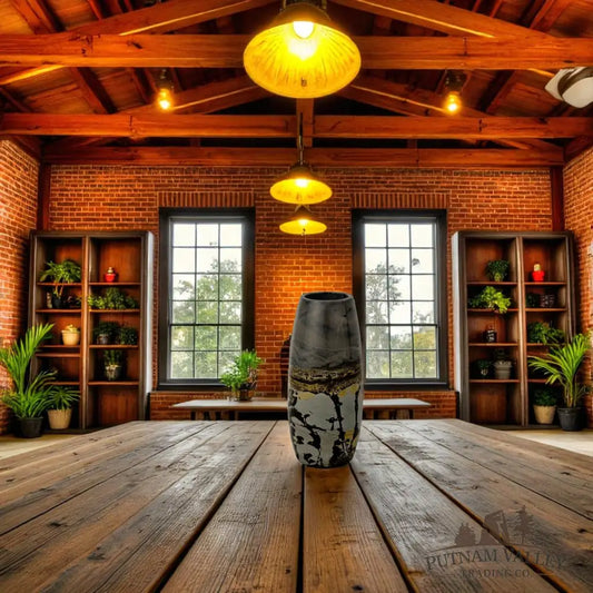 Chinese Painting Stone Torpedo Vase Vase