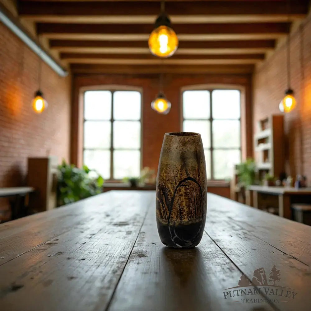 Chinese Painting Stone Torpedo Vase Vase