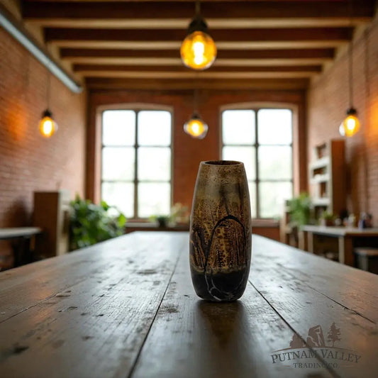 Chinese Painting Stone Torpedo Vase Vase