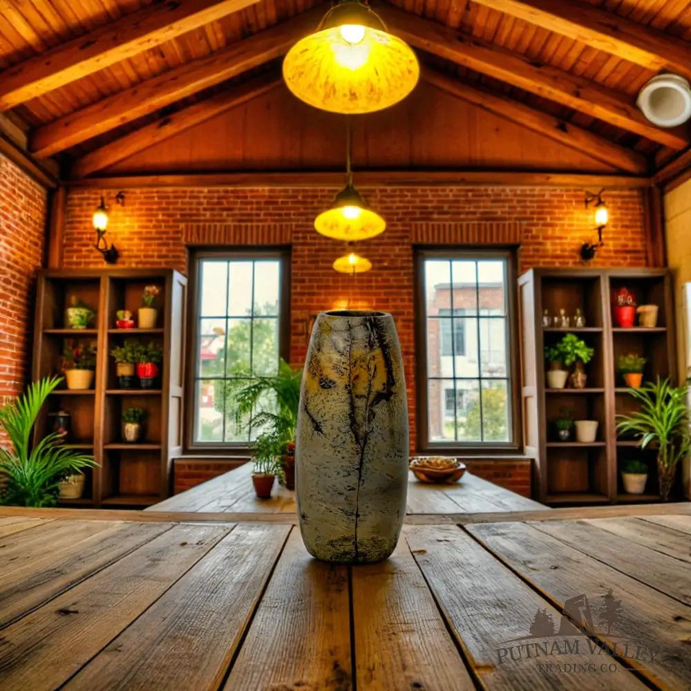 Chinese Painting Stone Torpedo Vase Vase