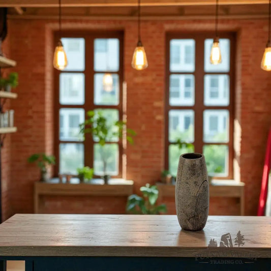 Chinese Painting Stone Torpedo Vase Vase