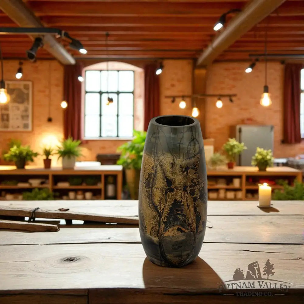 Chinese Painting Stone Torpedo Vase Vase