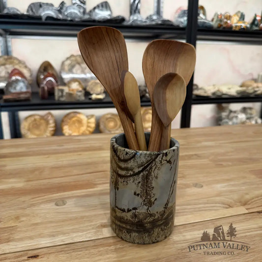 Chinese Painting Stone Utensil Crock Crock