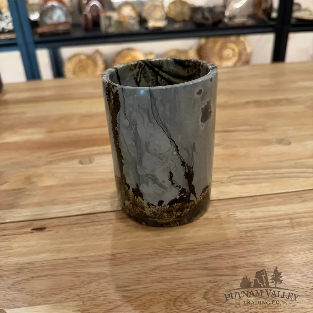 Chinese Painting Stone Utensil Crock Crock