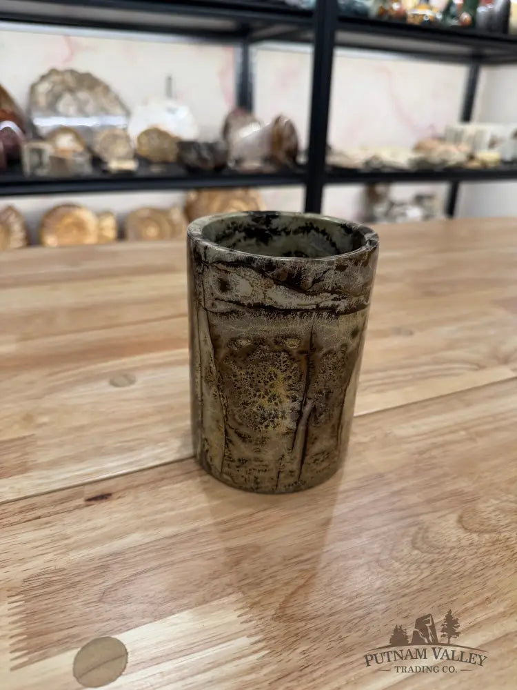 Chinese Painting Stone Utensil Crock Crock