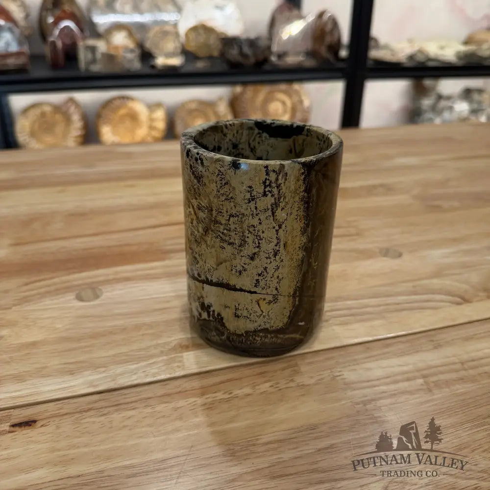 Chinese Painting Stone Utensil Crock Crock