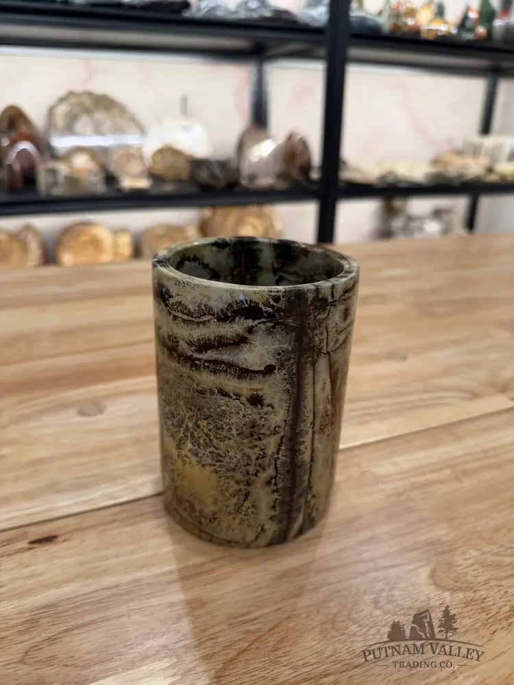 Chinese Painting Stone Utensil Crock Crock