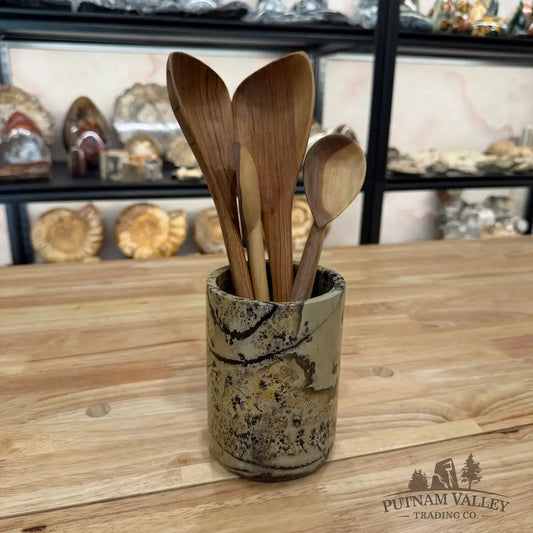 Chinese Painting Stone Utensil Crock Crock