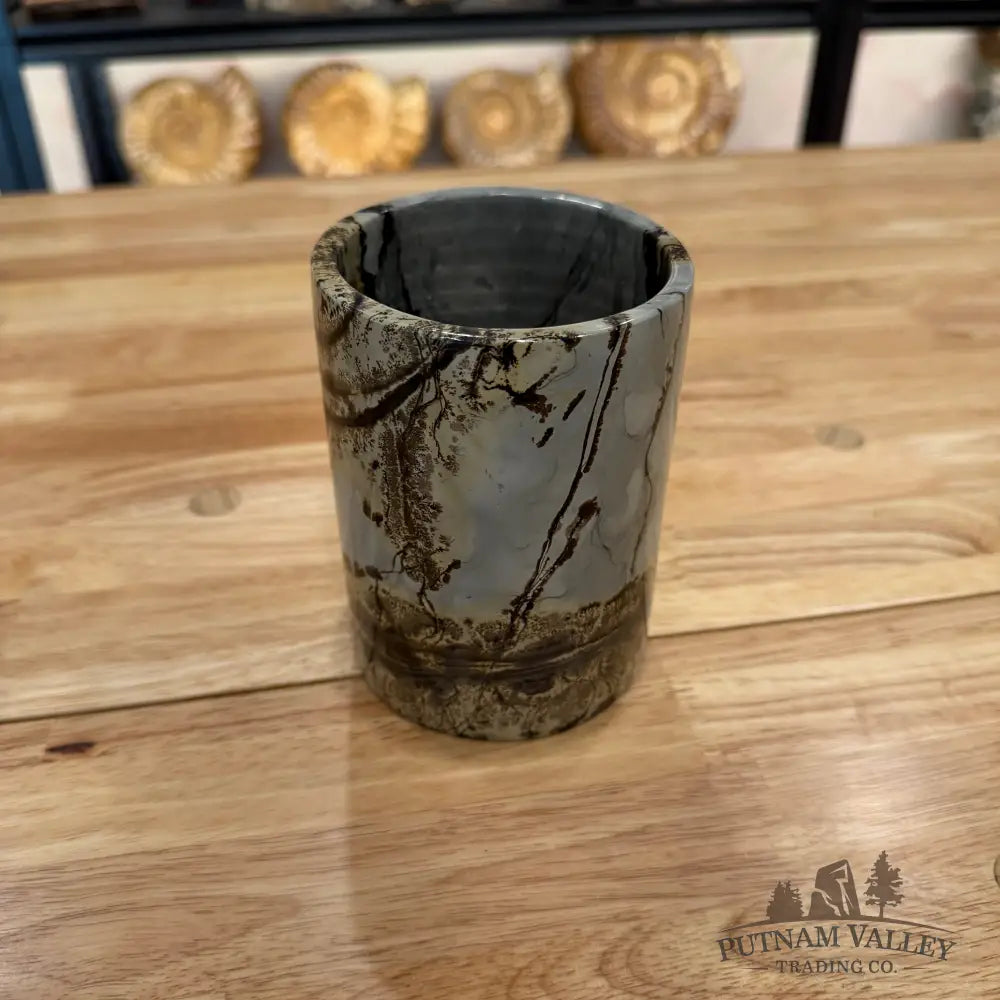 Chinese Painting Stone Utensil Crock Crock