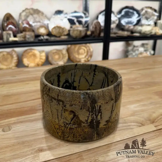 Chinese Painting Stone Bowl - Putnam Valley Trading Co.
