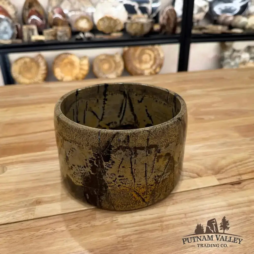 Chinese Painting Stone Bowl - Putnam Valley Trading Co.