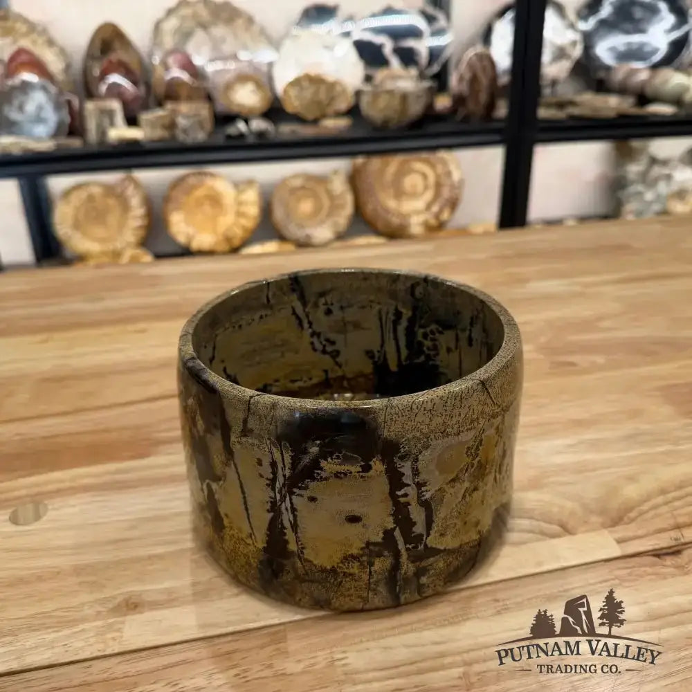 Chinese Painting Stone Bowl - Putnam Valley Trading Co.