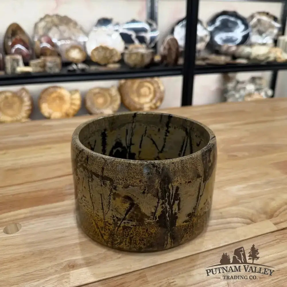 Chinese Painting Stone Bowl - Putnam Valley Trading Co.
