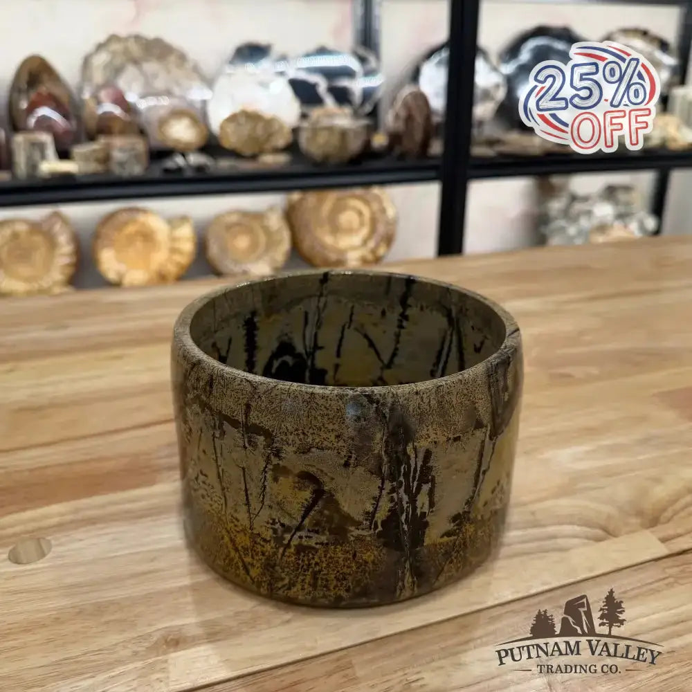 Chinese Painting Stone Bowl - Putnam Valley Trading Co.