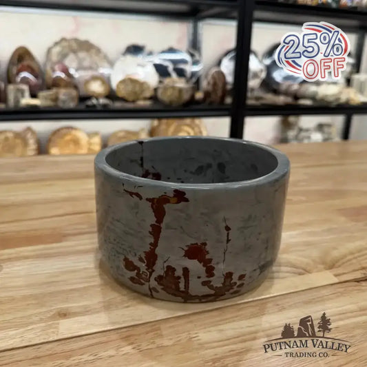 Chinese Painting Stone Bowl - Putnam Valley Trading Co.