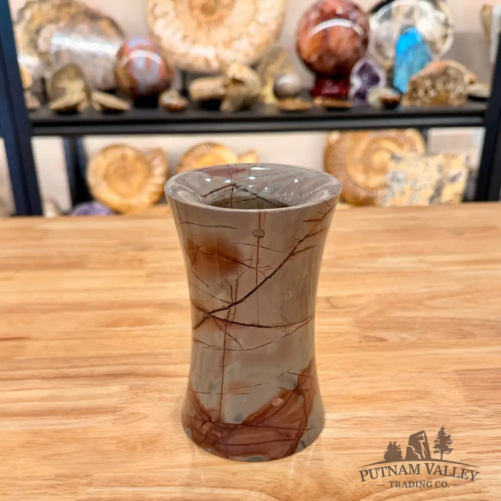 Chinese Painting Stone Flared Vase 5.64’’ Vase