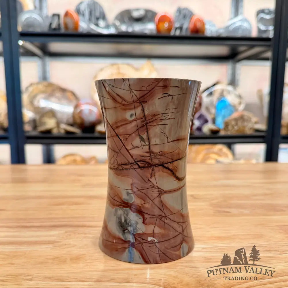 Chinese Painting Stone Flared Vase 5.64’’ Vase