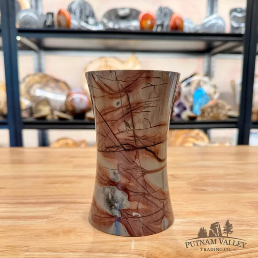 Chinese Painting Stone Flared Vase 5.64’’ Vase