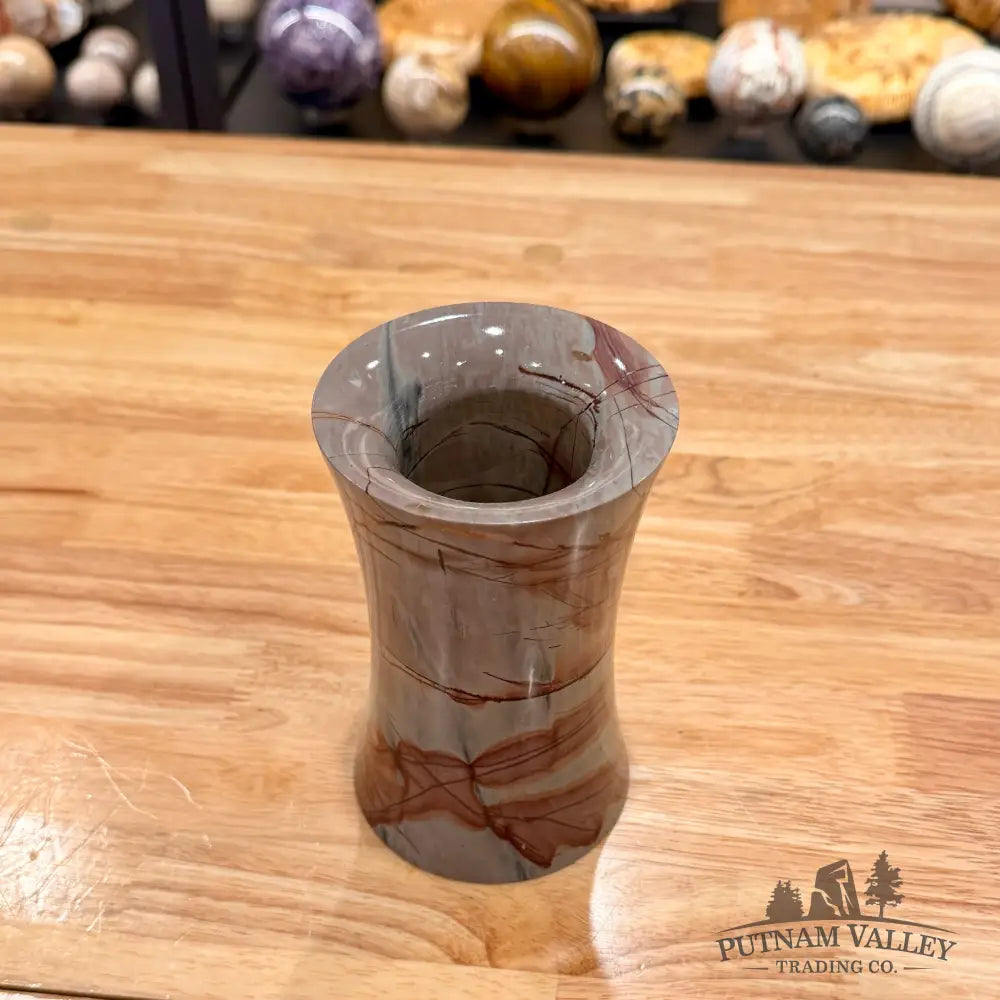 Chinese Painting Stone Flared Vase 5.64’’ Vase