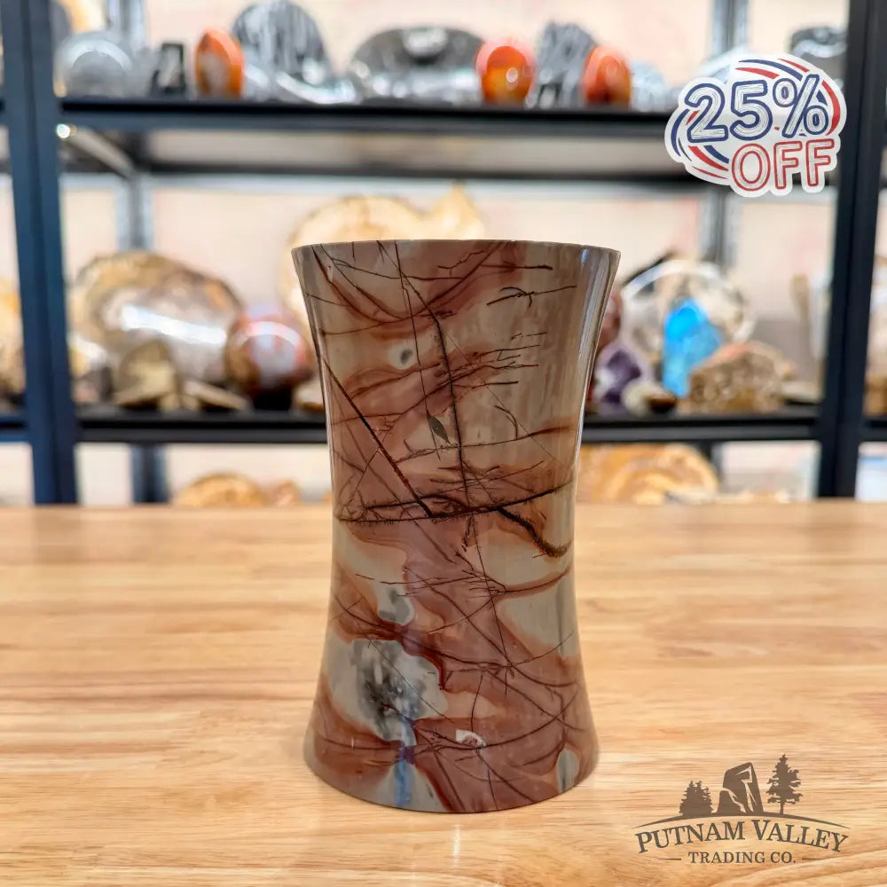 Chinese Painting Stone Flared Vase 5.64’’ Vase