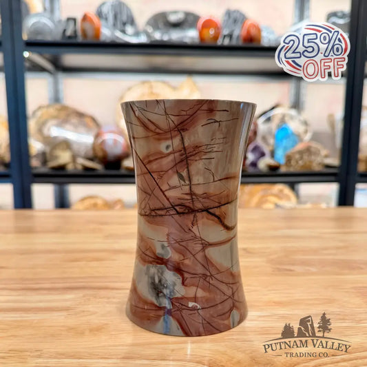 Chinese Painting Stone Flared Vase 5.64’’ Vase