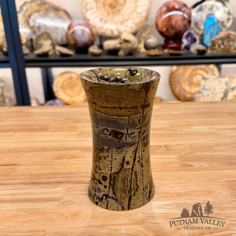 Chinese Painting Stone Flared Vase 6.03’’ Vase