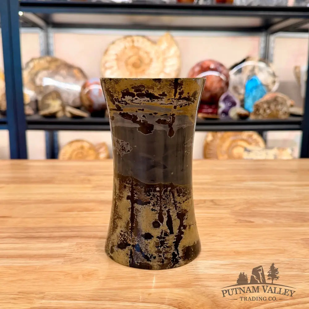 Chinese Painting Stone Flared Vase 6.03’’ Vase