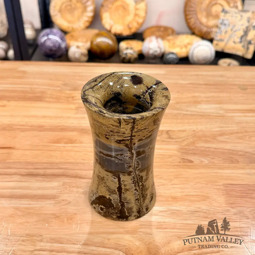 Chinese Painting Stone Flared Vase 6.03’’ Vase