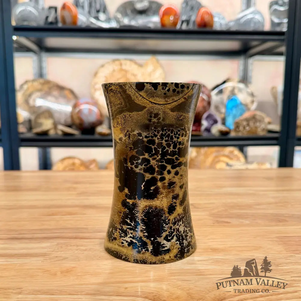 Chinese Painting Stone Flared Vase 5.89’’ Vase