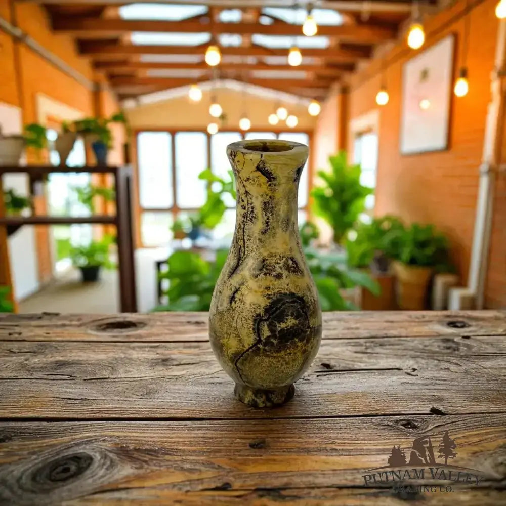 Chinese Painting Stone Gourd Vase - Putnam Valley Trading Co.