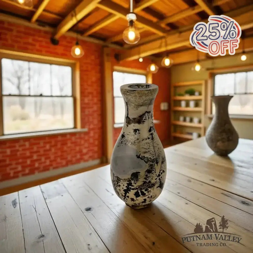 Chinese Painting Stone Gourd Vase - Putnam Valley Trading Co.