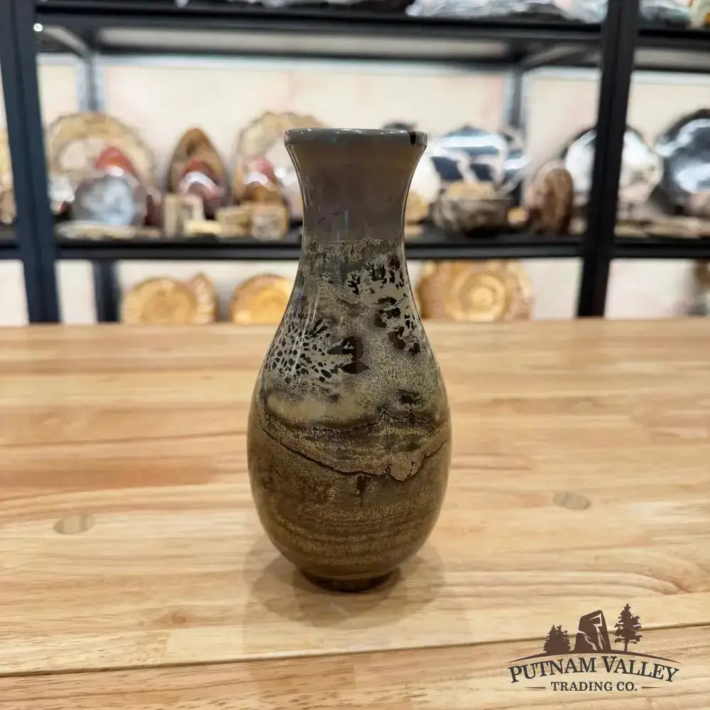 Chinese Painting Stone Gourd Vase - Putnam Valley Trading Co.