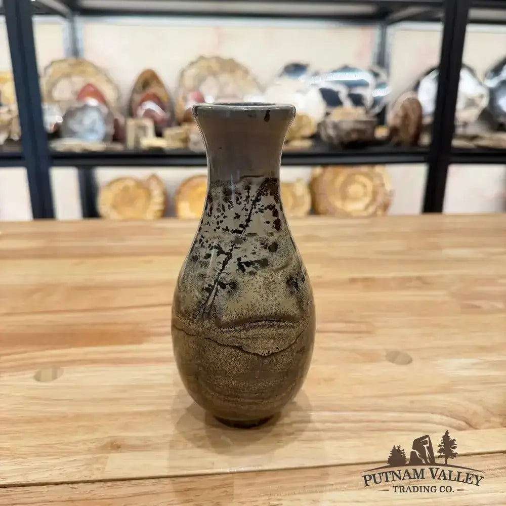 Chinese Painting Stone Gourd Vase - Putnam Valley Trading Co.
