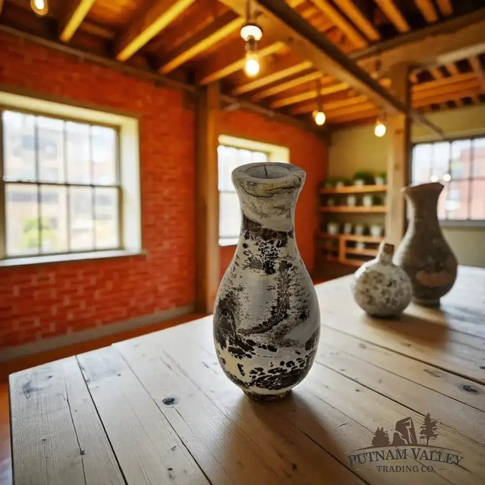 Chinese Painting Stone Gourd Vase - Putnam Valley Trading Co.