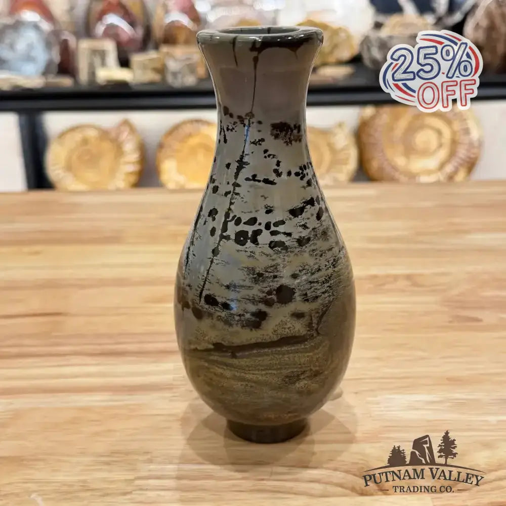 Chinese Painting Stone Gourd Vase - Putnam Valley Trading Co.