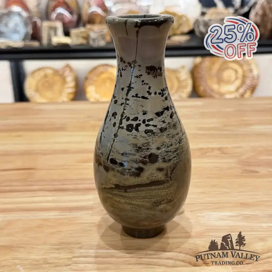 Chinese Painting Stone Gourd Vase - Putnam Valley Trading Co.