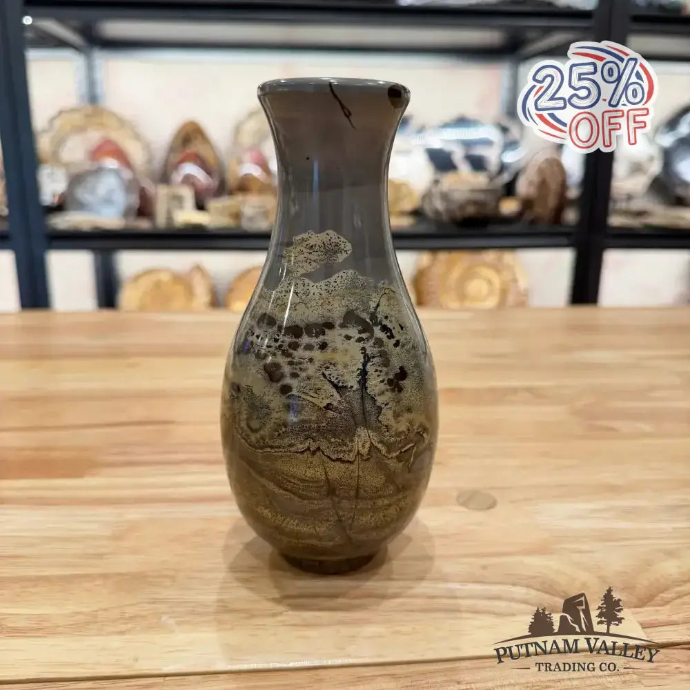 Chinese Painting Stone Gourd Vase - Putnam Valley Trading Co.