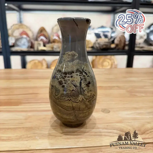 Chinese Painting Stone Gourd Vase - Putnam Valley Trading Co.
